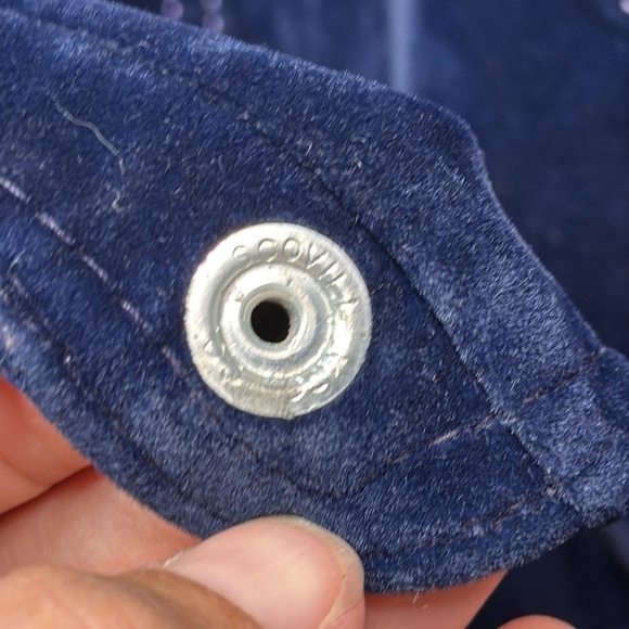 Vintage Blue Velveteen Snap Button Rockabilly Western Jacket Size Large 70s - Picture 9 of 12